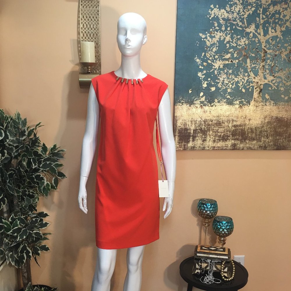 Alex Marie Studded Hardware Neck Tangerine size 4